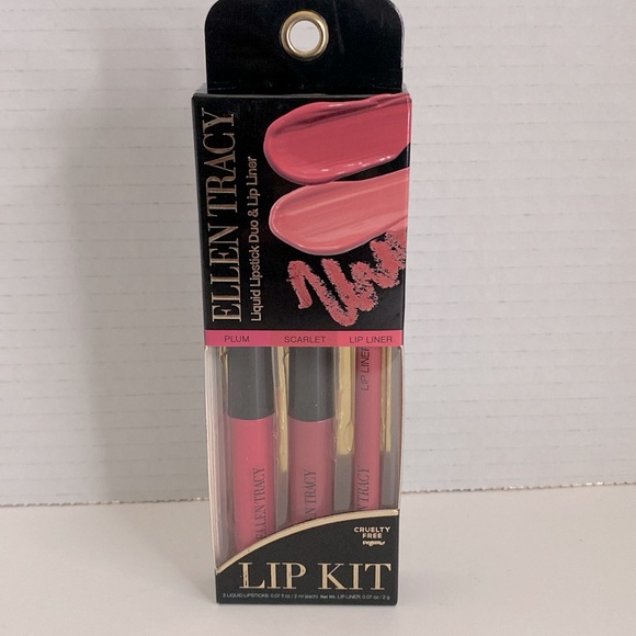 Ellen Tracy Liquid Lipstick Duo and Lip Liner in Plum & Scarlet - Picture 1 of 4